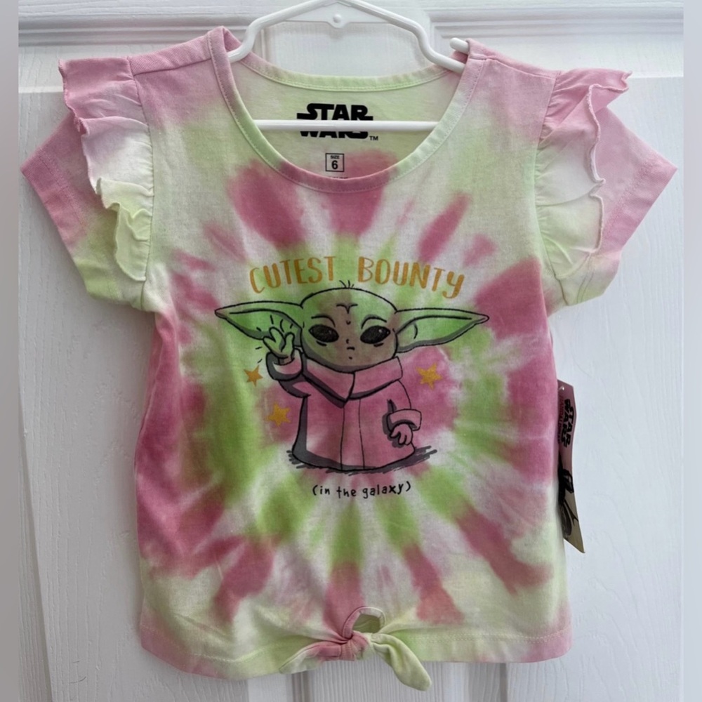 Star Wars Girls Baby Yoda (Grogu) Top, Size 6 NWT